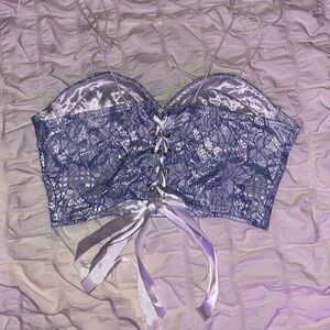 SHEIN Lavender Lace-Up Bralette